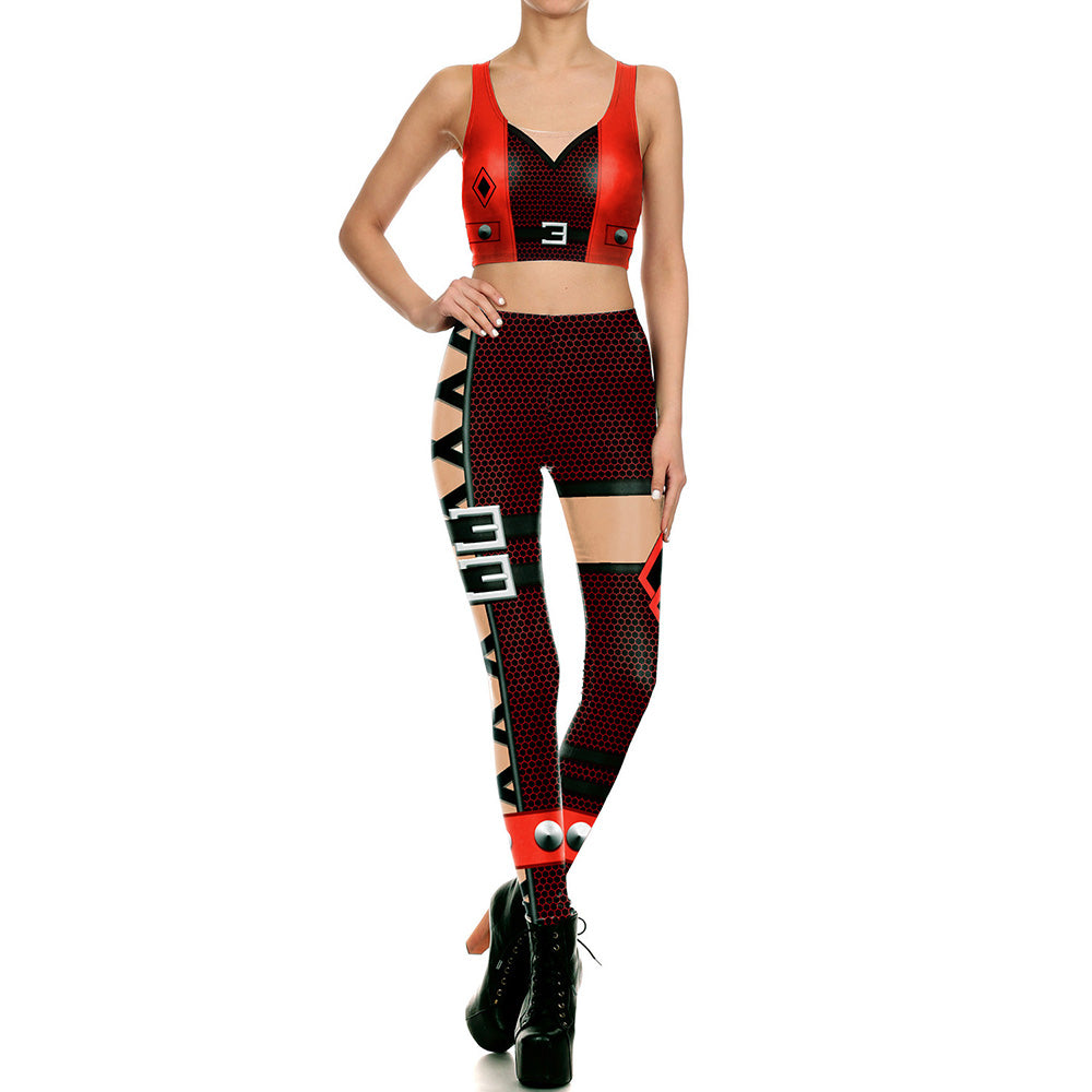 New Women Leggings Ripple Digital Print Cool Belt Pattern Fashion Leggins Ripple Slim Elastic Workout Plus Size