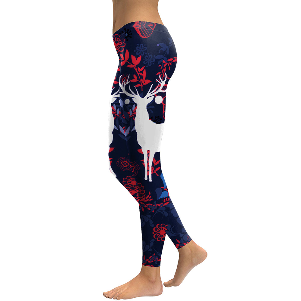 New Arrival Leggings Women Sika Deer Digital Print Animal Fitness Leggins Slim Elastic Workout Plus Size Legging
