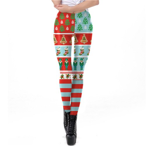 Stripe Tribal Leggings Women Plus Size Christmas Leggings