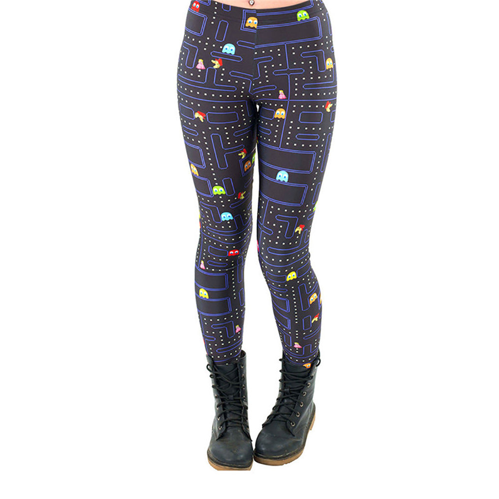 Black Milk New Maze Print Pacman Women Leggings Skinny Long leggins women pant