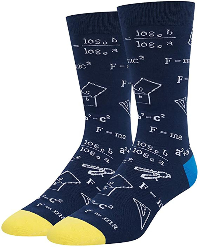 Colorful Mathematical Formula Problem Solving Printed Men's Socks Cotton Socks