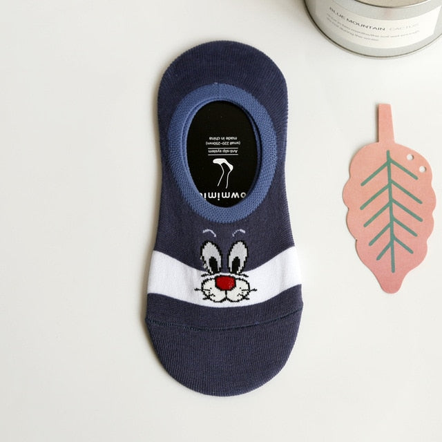 Summer Cartoon Cotton Thin Women's Boat Socks Creative Casual Cotton Funny Animals Socks