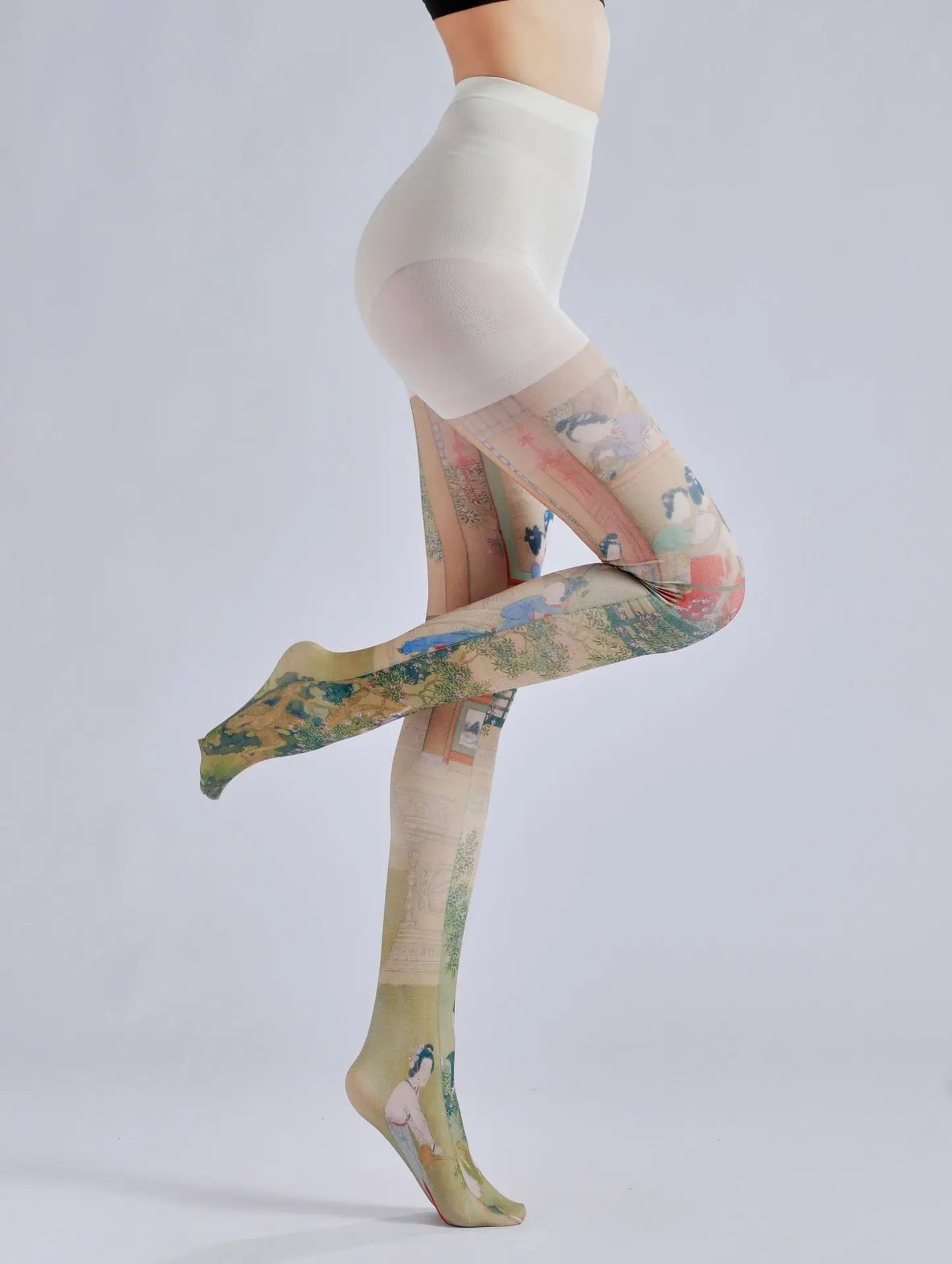 Pattern printed pantyhose with retro and personalized bottom socks