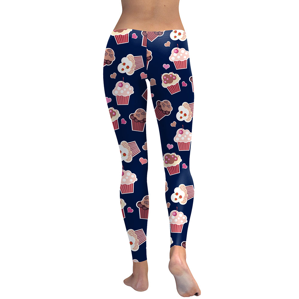 Summer New Arrival  Women Capri Leggings Cake Digital Print Sexy Slim Fitness Legging Movement Workout Leggins