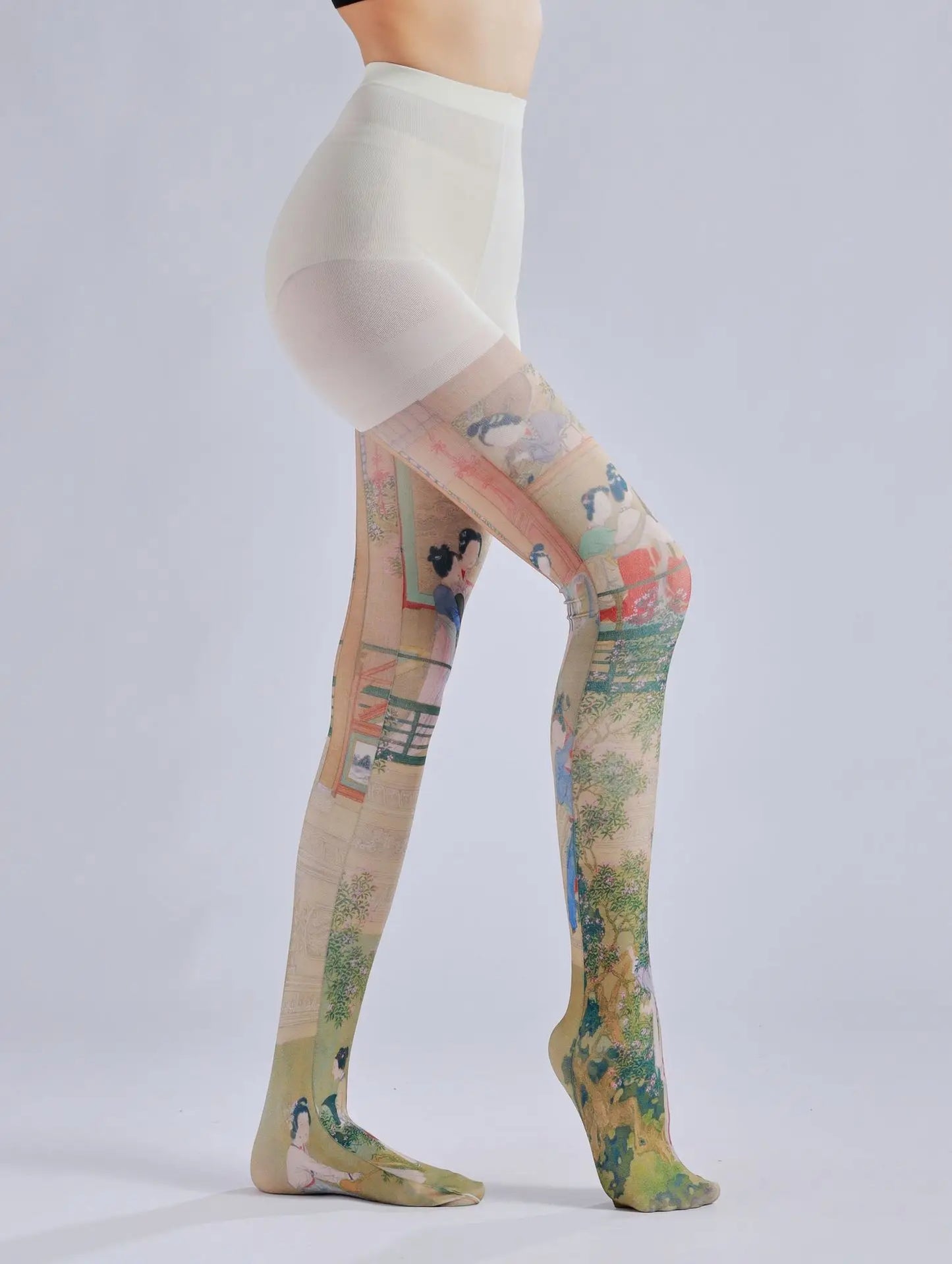 Pattern printed pantyhose with retro and personalized bottom socks