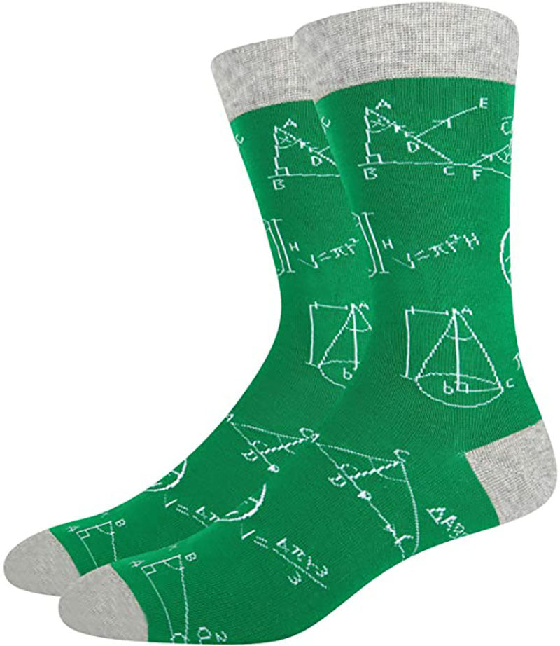 Colorful Mathematical Formula Problem Solving Printed Men's Socks Cotton Socks