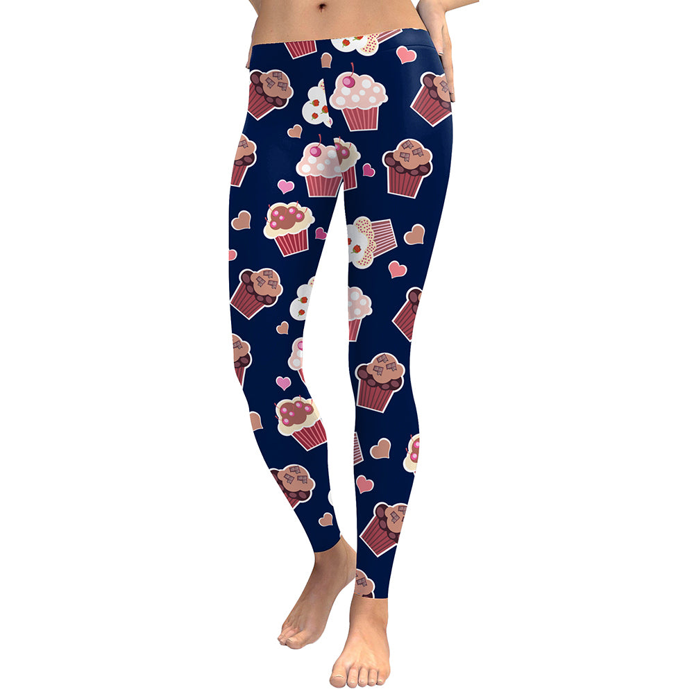 Summer New Arrival  Women Capri Leggings Cake Digital Print Sexy Slim Fitness Legging Movement Workout Leggins