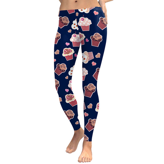 Summer New Arrival  Women Capri Leggings Cake Digital Print Sexy Slim Fitness Legging Movement Workout Leggins