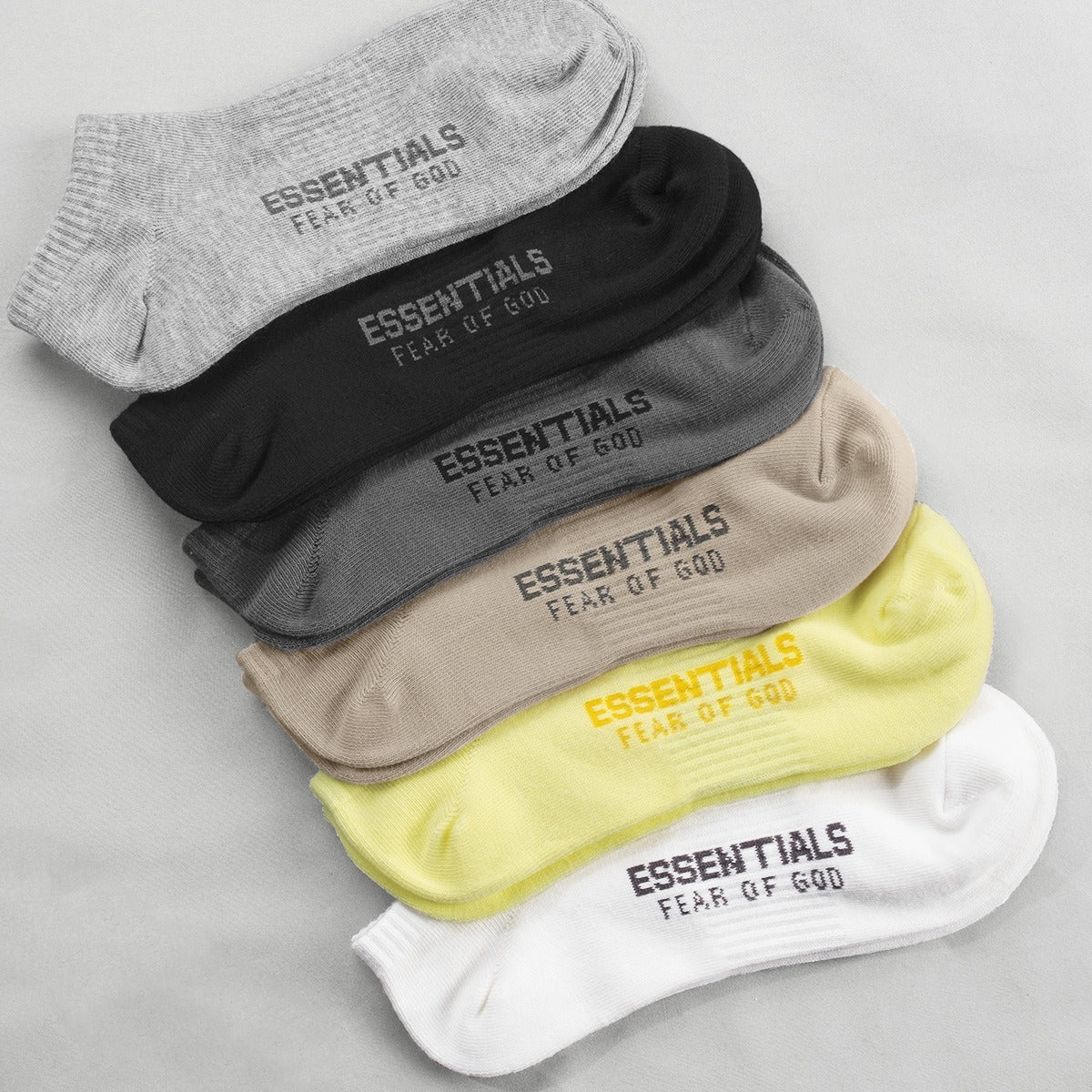 DOUBLE LINE ESSENTIALS Mens and Women's High Street FOG Letter Fashion Brand Sports Socks Boat Socks Versatile