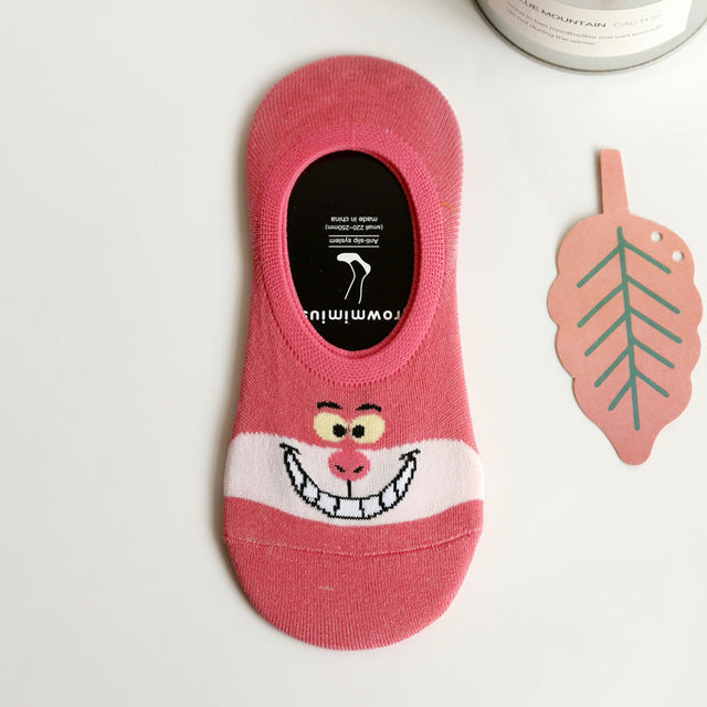 Summer Cartoon Cotton Thin Women's Boat Socks Creative Casual Cotton Funny Animals Socks