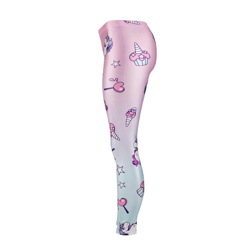 Unicorn Series  Women Leggings Star Ice Cream Digital Print Leggins Sweat Workout Woman Legging Slim Pants