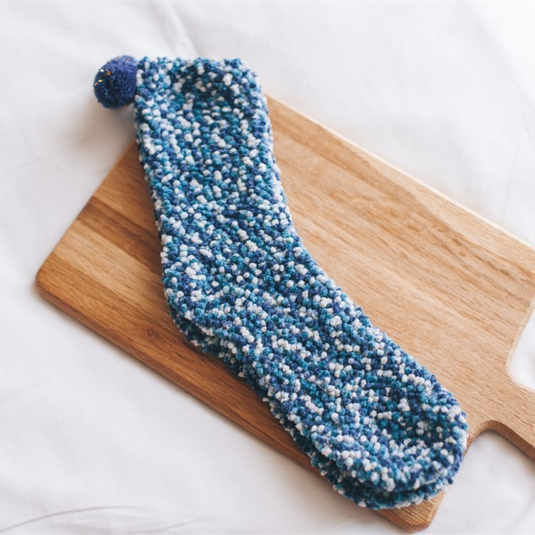 Coral Wool Socks Medium Tube Socks Cake Socks Thickened Warm Home Floor Towels Sleep Socks