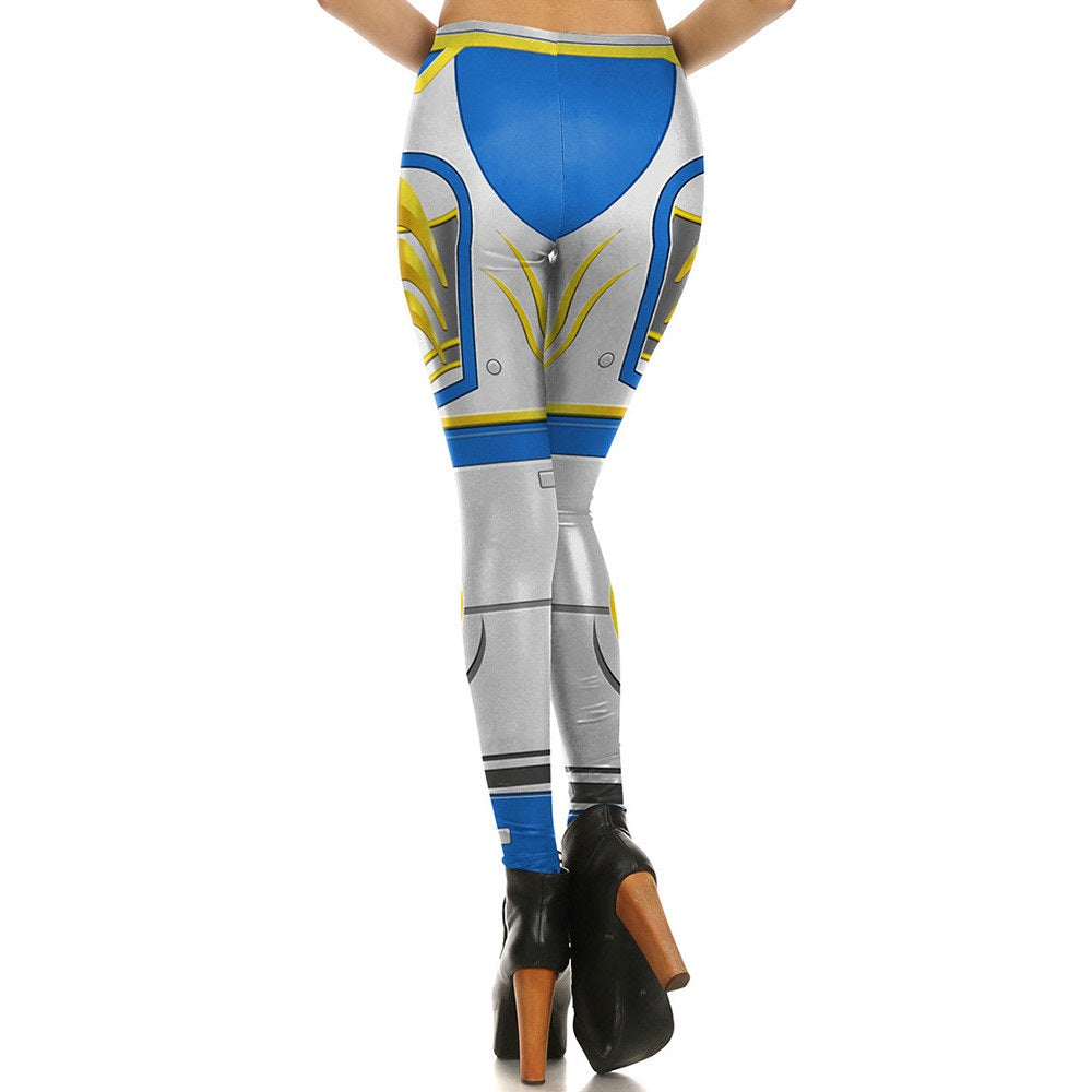 Game Cosplay  Women Leggings Armor Digital Print Gold Metal Plus Size Leggins High Waist Workout Legging