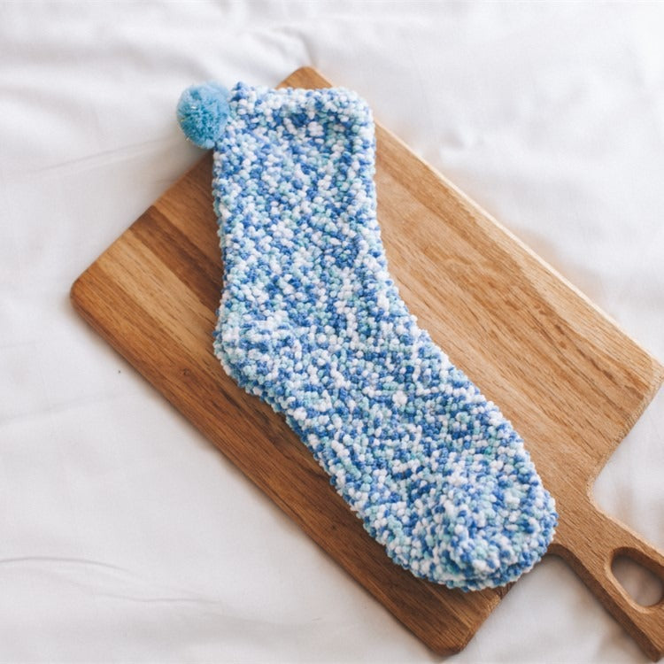 Coral Wool Socks Medium Tube Socks Cake Socks Thickened Warm Home Floor Towels Sleep Socks
