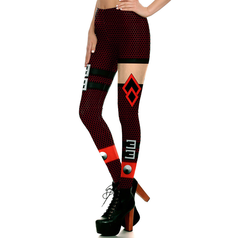 New  Women Leggings Ripple Digital Print Cool Belt Pattern Fashion Leggins Ripple Slim Elastic Workout Plus Size
