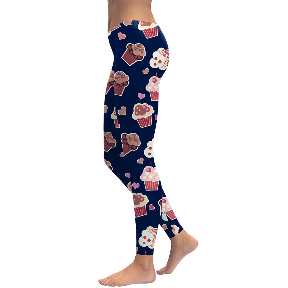 Summer New Arrival  Women Capri Leggings Cake Digital Print Sexy Slim Fitness Legging Movement Workout Leggins