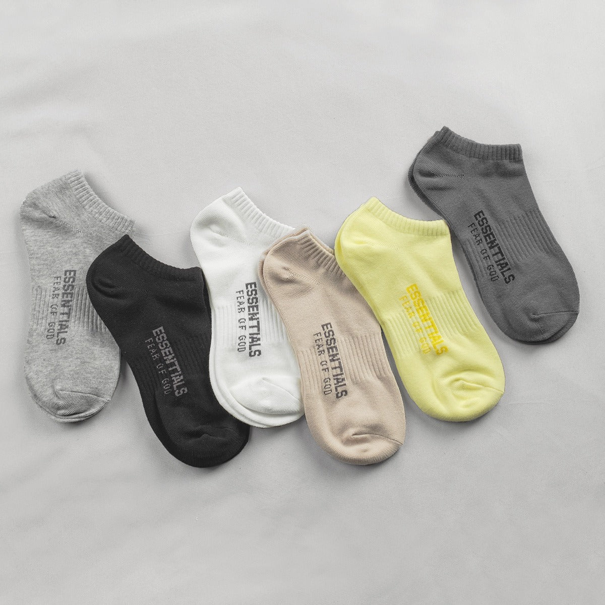 DOUBLE LINE ESSENTIALS Mens and Women's High Street FOG Letter Fashion Brand Sports Socks Boat Socks Versatile