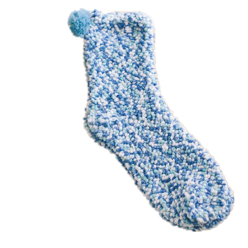 Coral Wool Socks Medium Tube Socks Cake Socks Thickened Warm Home Floor Towels Sleep Socks