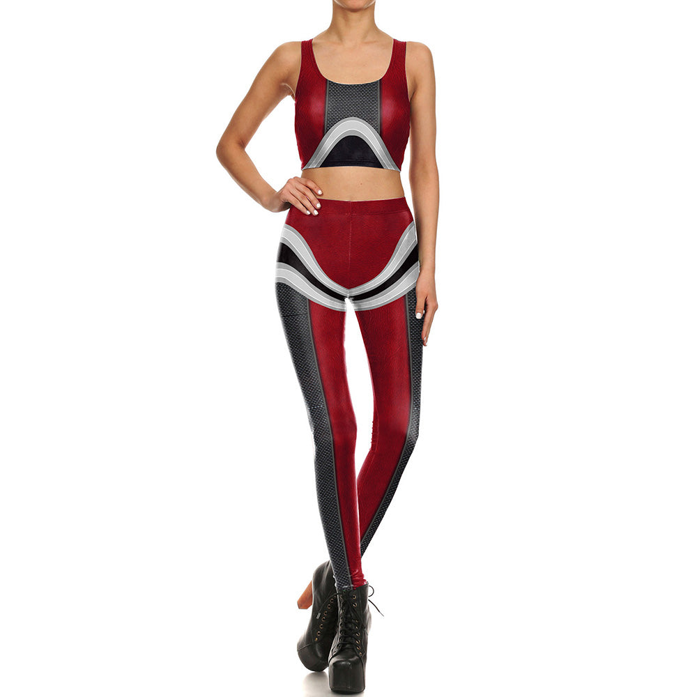 Women Leggings Digital Print Ripple Pattern Fitness Leggins Ripple Slim High Waist Workout Plus Size Legging Pants