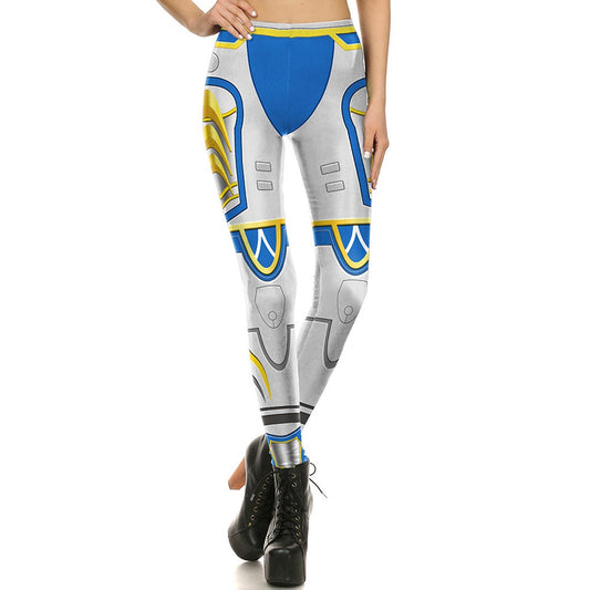 Game Cosplay  Women Leggings Armor Digital Print Gold Metal Plus Size Leggins High Waist Workout Legging