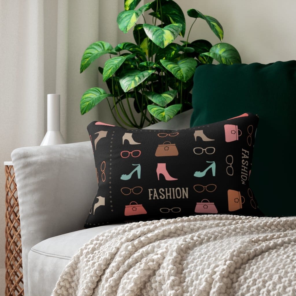 Decorative Lumbar Throw Pillow - Fashionista - Black/multicolor-2