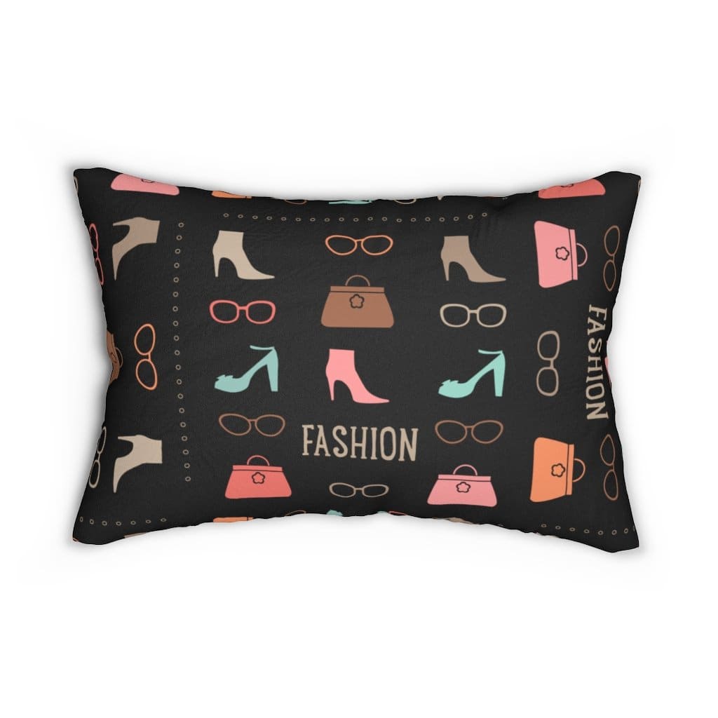 Decorative Lumbar Throw Pillow - Fashionista - Black/multicolor-1