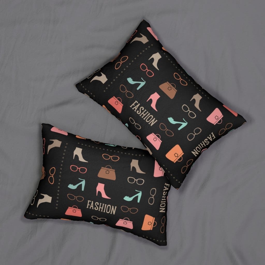 Decorative Lumbar Throw Pillow - Fashionista - Black/multicolor-4