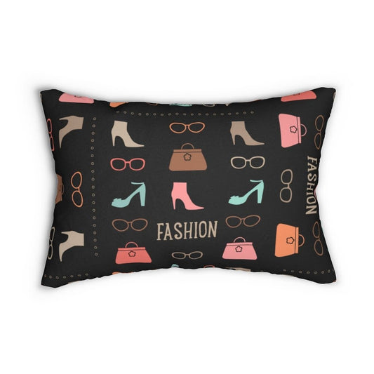 Decorative Lumbar Throw Pillow - Fashionista - Black/multicolor-0
