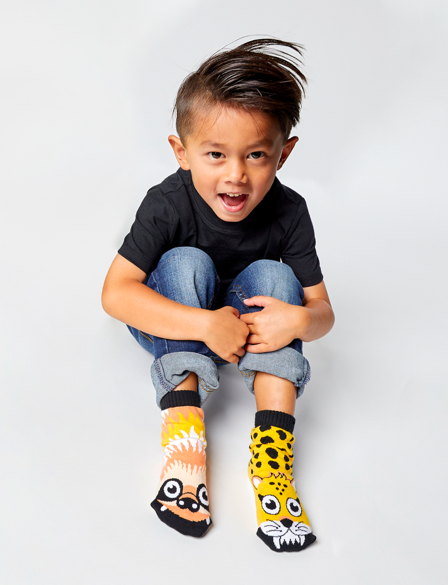 SLOTH & CHEETAH DAD OR MOM AND ME SOCK SET