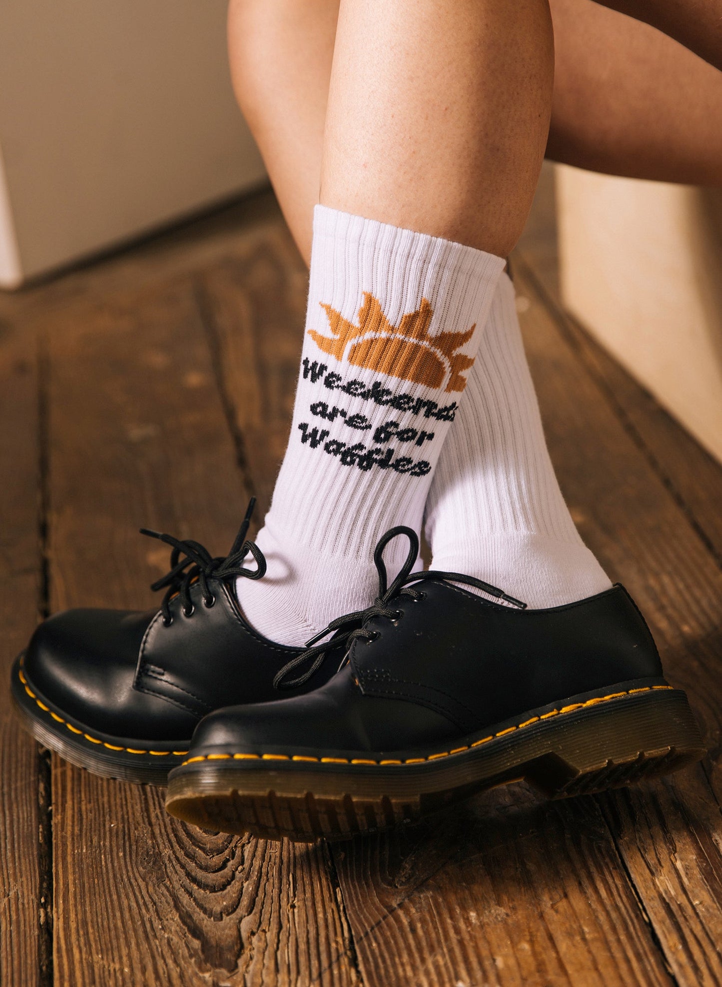 Weekends are for Waffles Socks